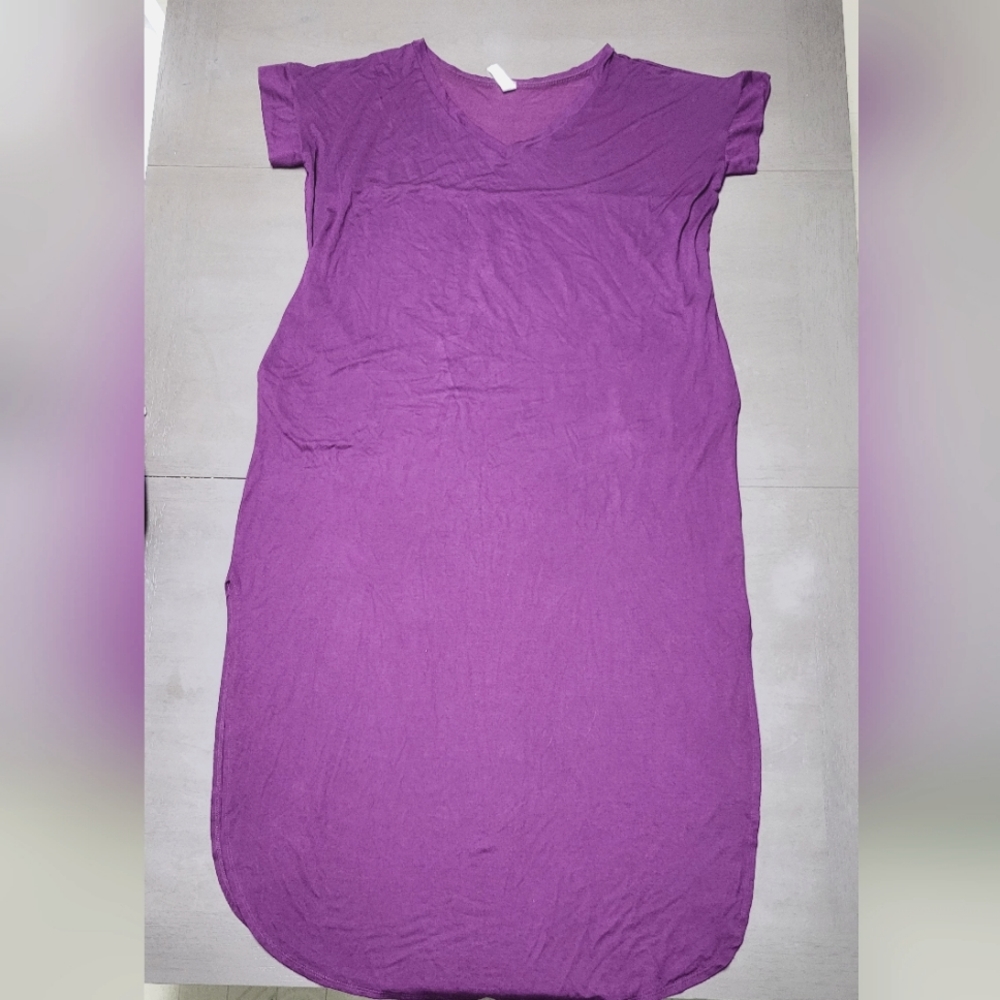 Dark purple t-shirt dress maxi
